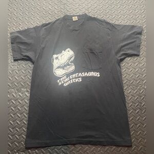 Fruit of the Loom Black Tee with Dinosaur Design